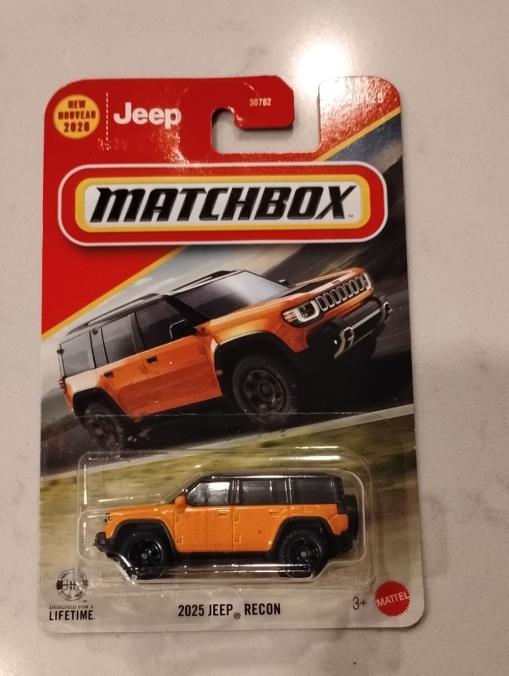 Mattel Matchbox 2025 Jeep Recon Toy Car - Orange and Black